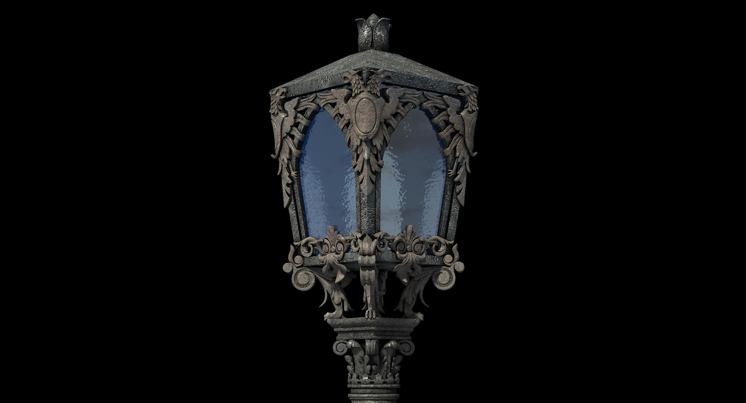 3d gothic street lamp