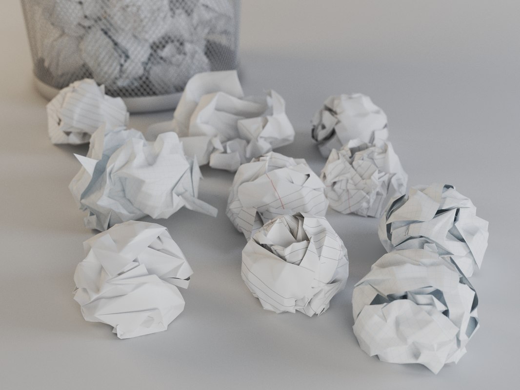 crumpled paper 3d max