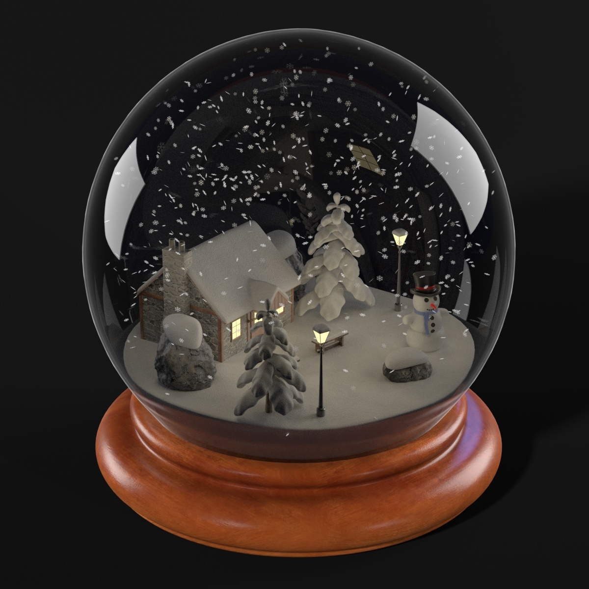 3d snow globe model