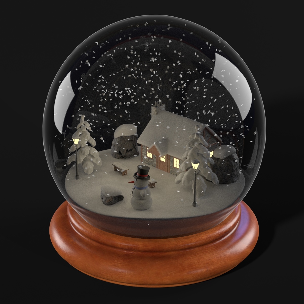 3d snow globe model