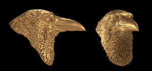 3d raven head model