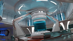 science fiction interior scene 3d max