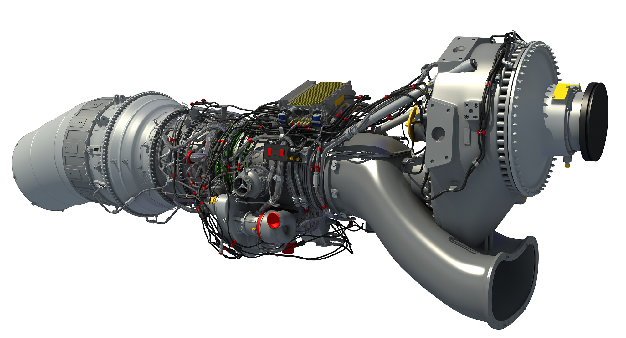 europrop tp400-d6 turboprop engine 3d model