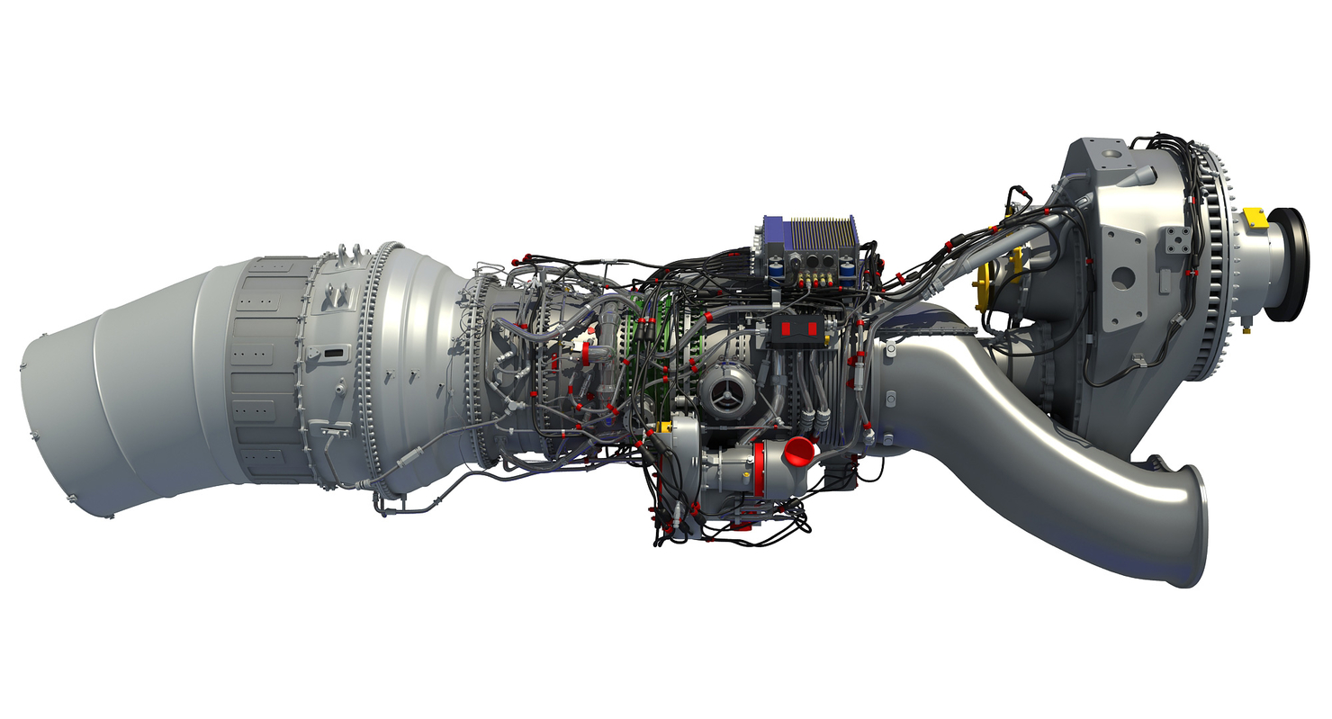 europrop tp400-d6 turboprop engine 3d model