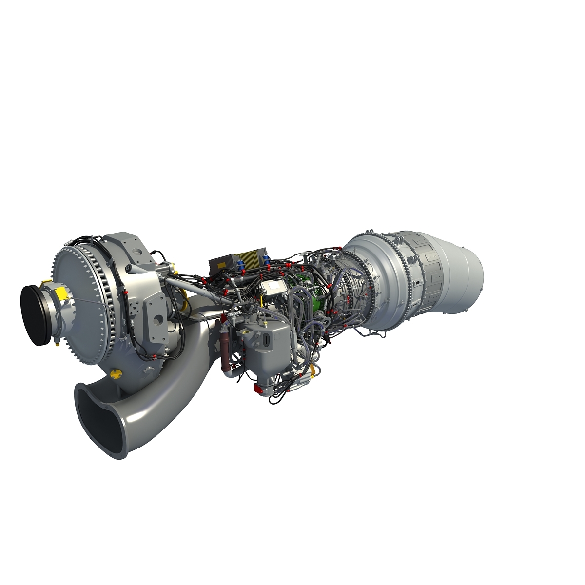 europrop tp400-d6 turboprop engine 3d model