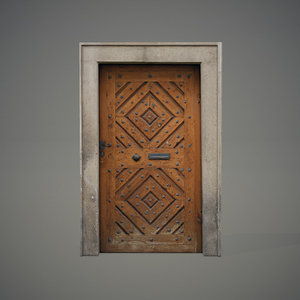 old wooden door 3d 3ds
