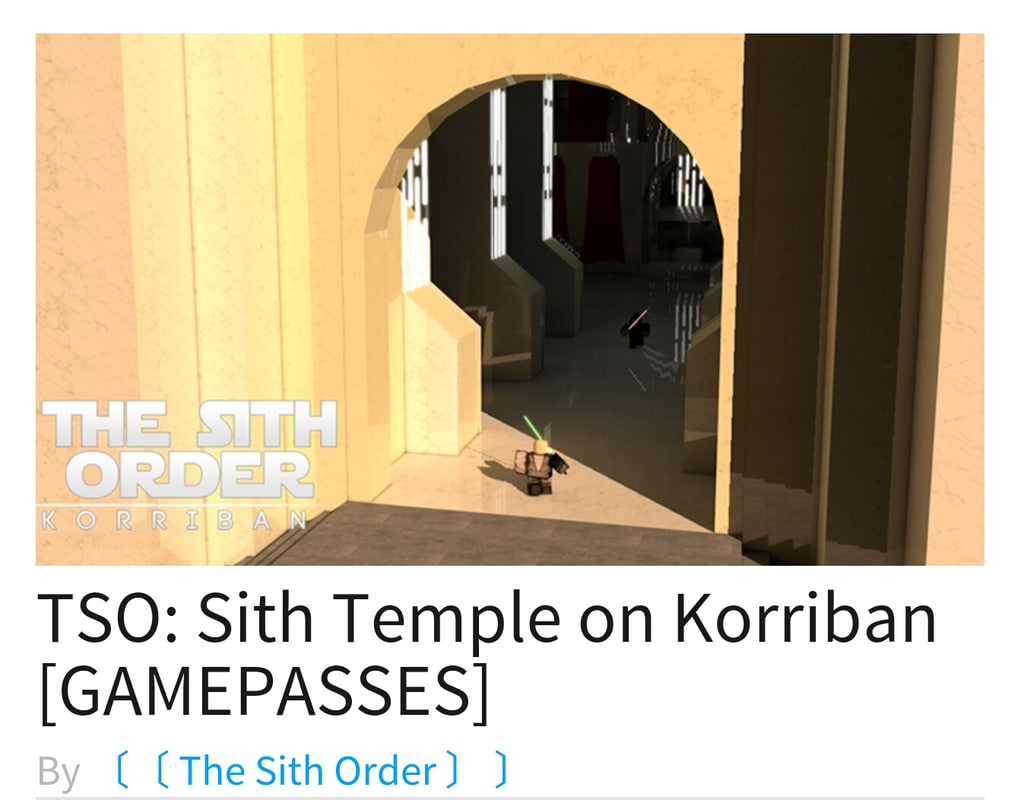 Software Other Tso Roblox Order - gamepasses temple on korriban roblox