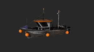 fishing boat 3d obj