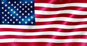 USA flag blowing in the wind illustration