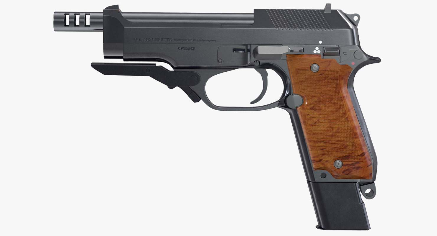 3d model machine pistol beretta 93r