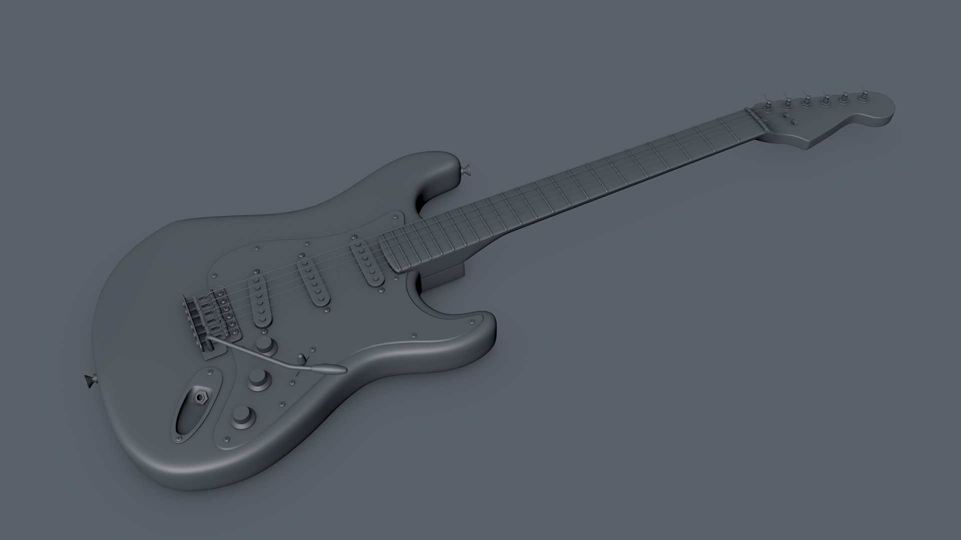 realistic chrome fender stratocaster 3d model