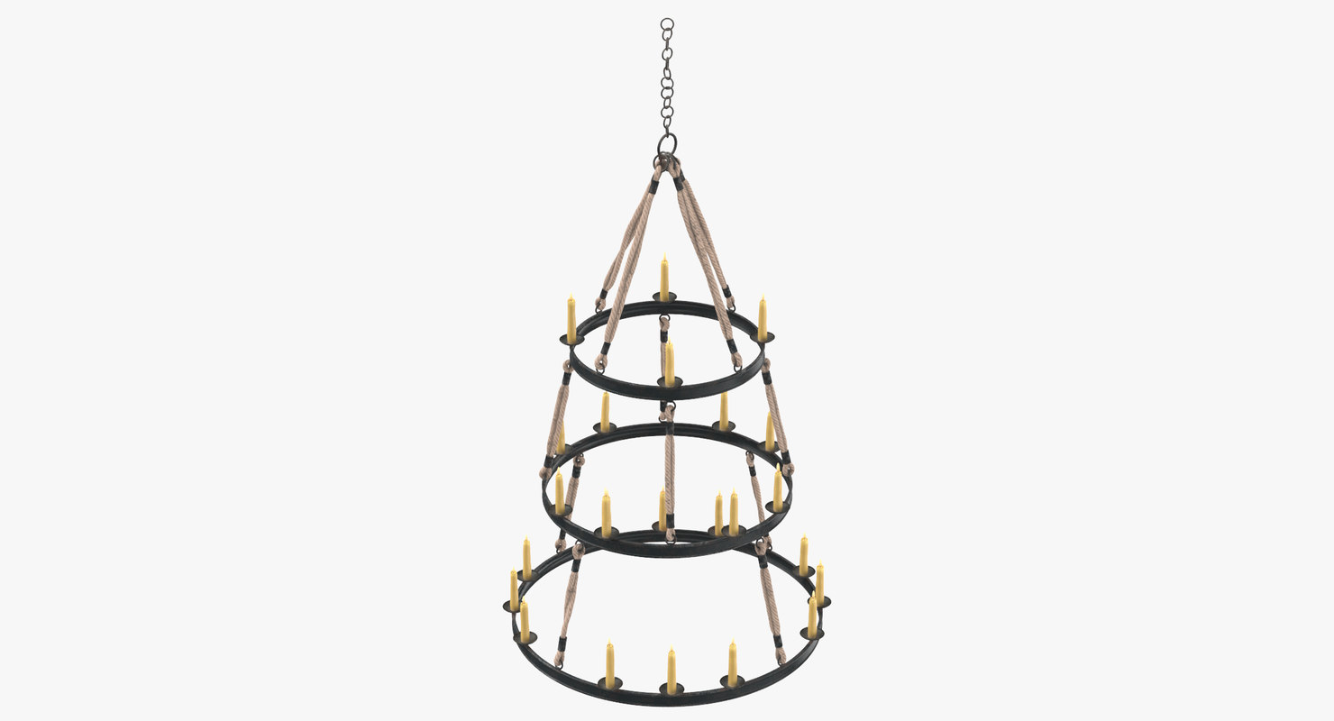 candle chandelier 02 3d max