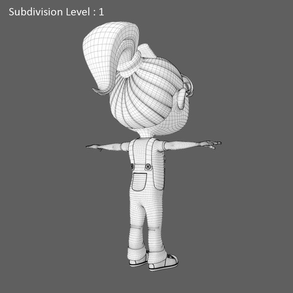 cartoon kid 3d model