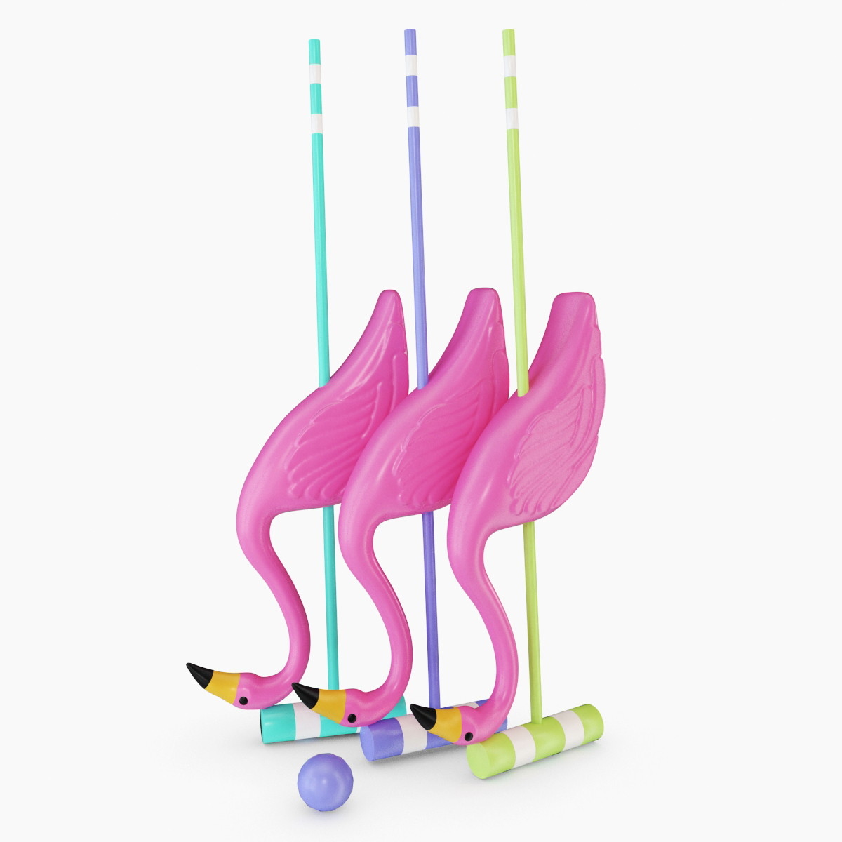 alice wonderland croquet set 3d model