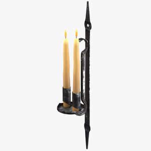 3d model candle wall sconce 02