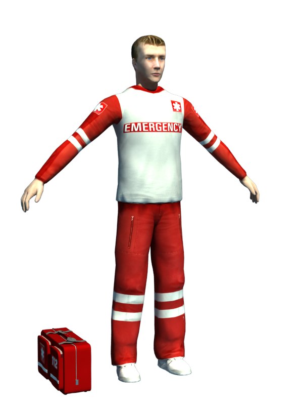 3d emergency man model