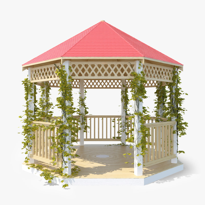 gazebo wood 3d max