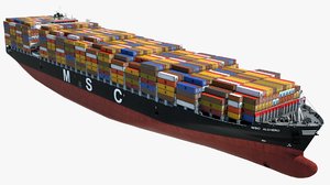 container ship msc alghero 3ds