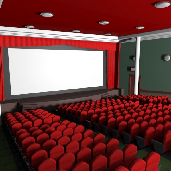 cartoon movie theatre 3d max