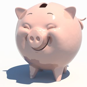 cartoon piggy bank 3d max
