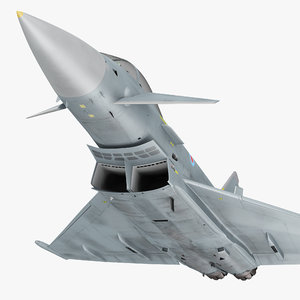 3d model of fighter eurofighter typhoon rigged