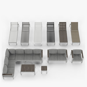 3d model aluminium outdor - armchair
