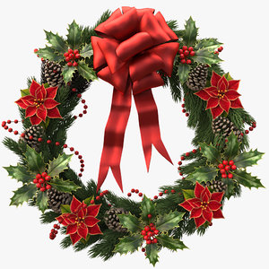 3d christmas wreath v3