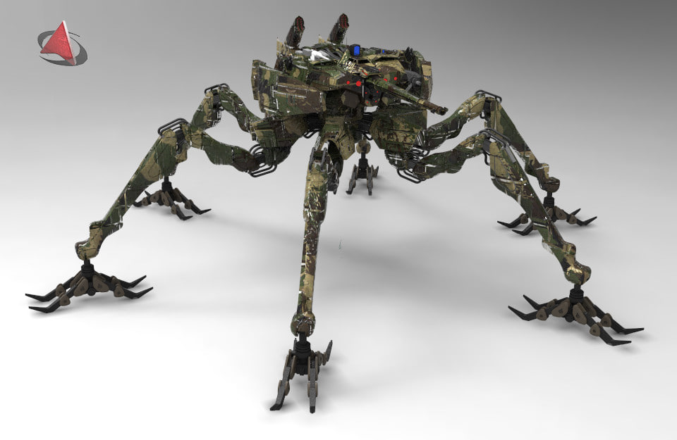 army robot robo 3d model