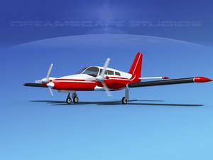 propeller pa-34 seneca 3d max