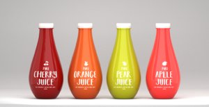 set fruit juices 3d model