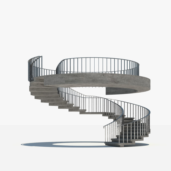 3d model spiral stair.
