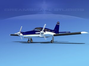 propeller pa-34 seneca 3d dxf