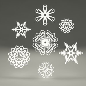 paper snowflakes 3d model