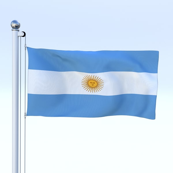 Modelo 3d Bandera Argentina Animada Turbosquid 1087026