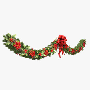 christmas wreath v4 3d model