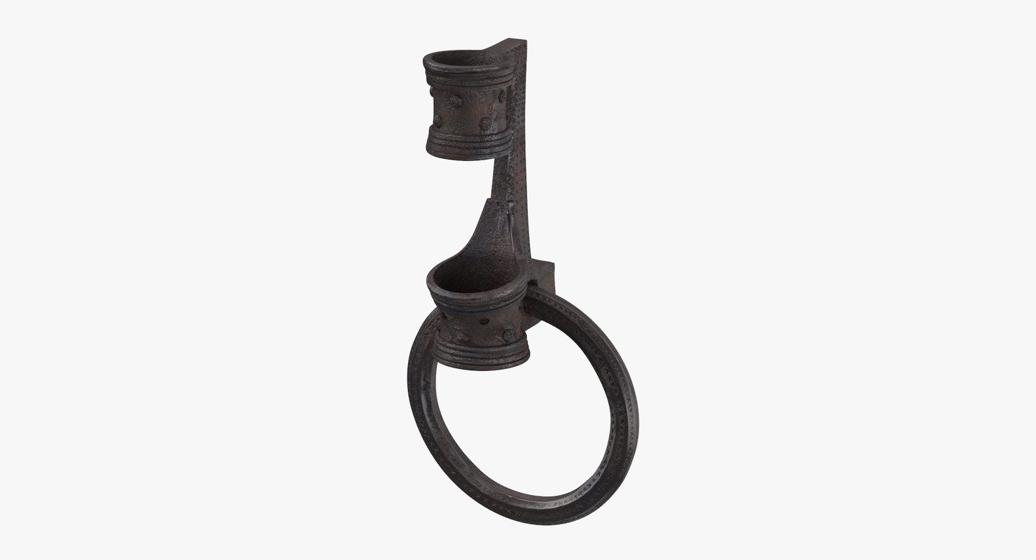 3d model wall torch holder