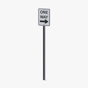 one-way-sign-02 3d model
