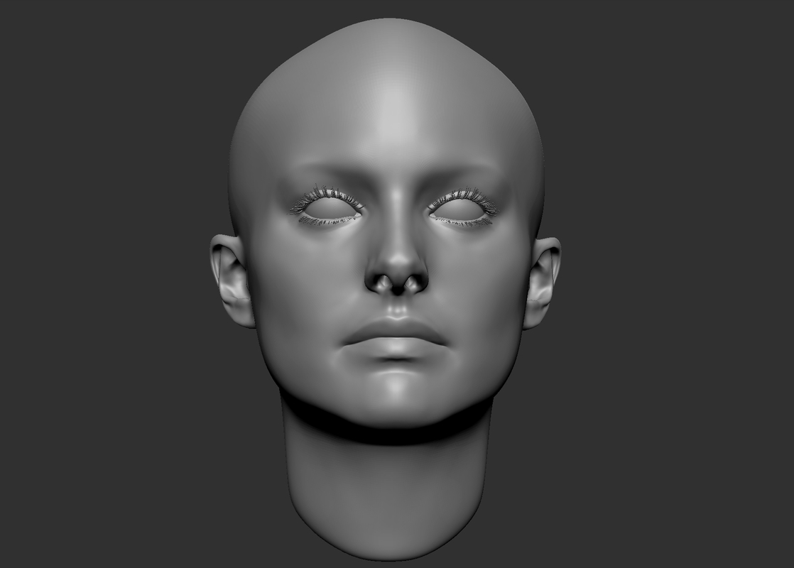 beauty female head obj