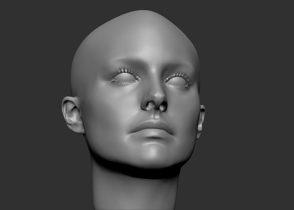 beauty female head obj