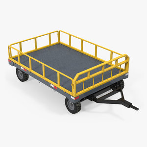 airport luggage trolley baggage 3d c4d