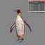 3d king penguin fur rigged model