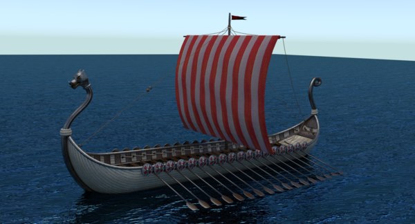 3d model viking boat