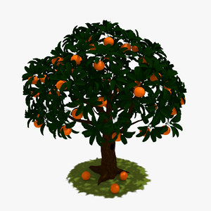 3d tree orange