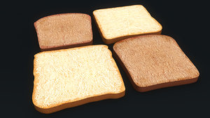 bread slices 3d obj