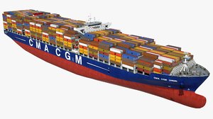 container ship cma danube 3d model