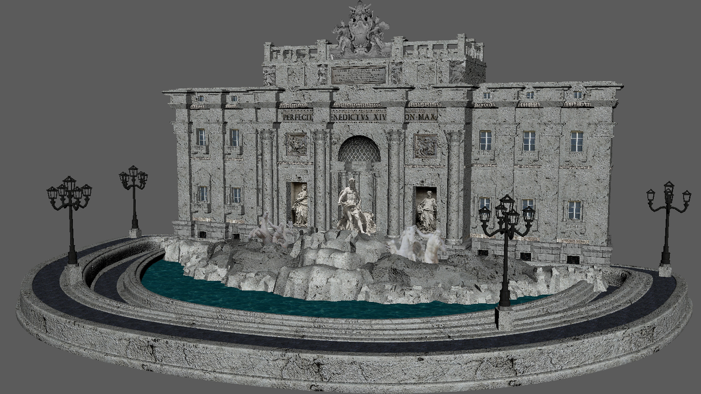 3d di trevi fontana model