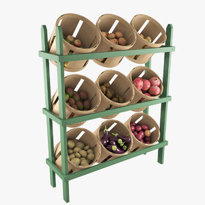 3d wood basket display