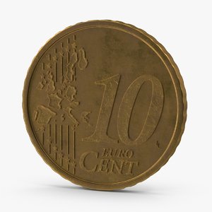 10-cent-euro-coin-german-aged 3d max