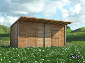 3d stables grass model