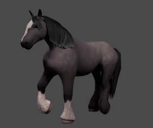 draft horse animation 3d fbx